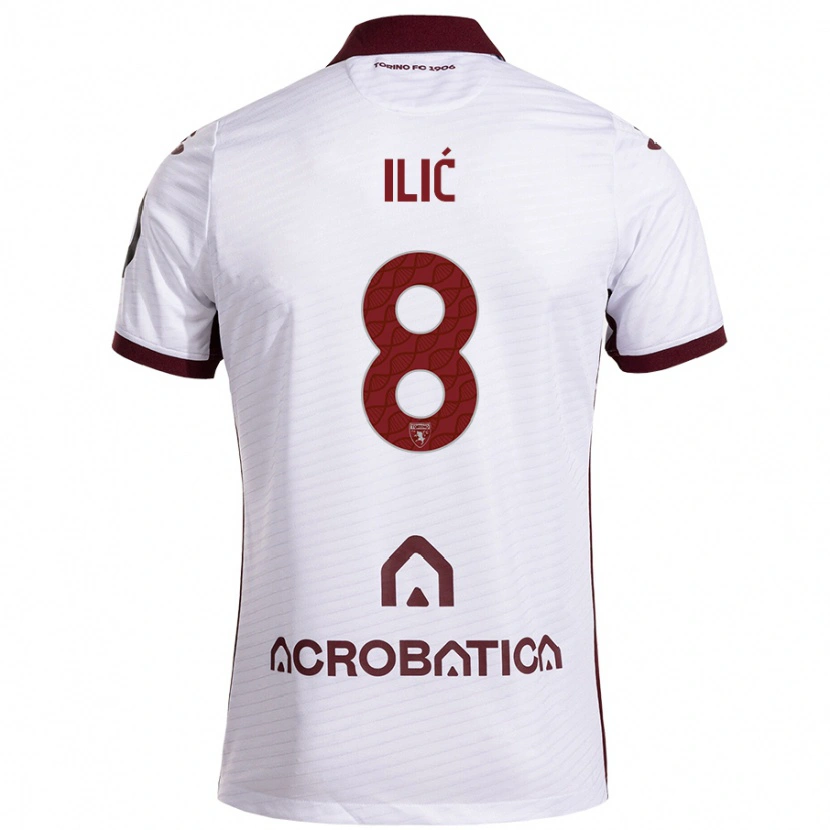 Danxen Mujer Camiseta Ivan Ilić #8 Blanco Granate 2ª Equipación 2024/25 La Camisa México