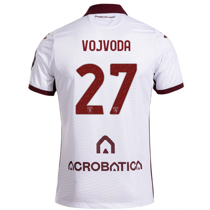 Danxen Mujer Camiseta Mërgim Vojvoda #27 Blanco Granate 2ª Equipación 2024/25 La Camisa México