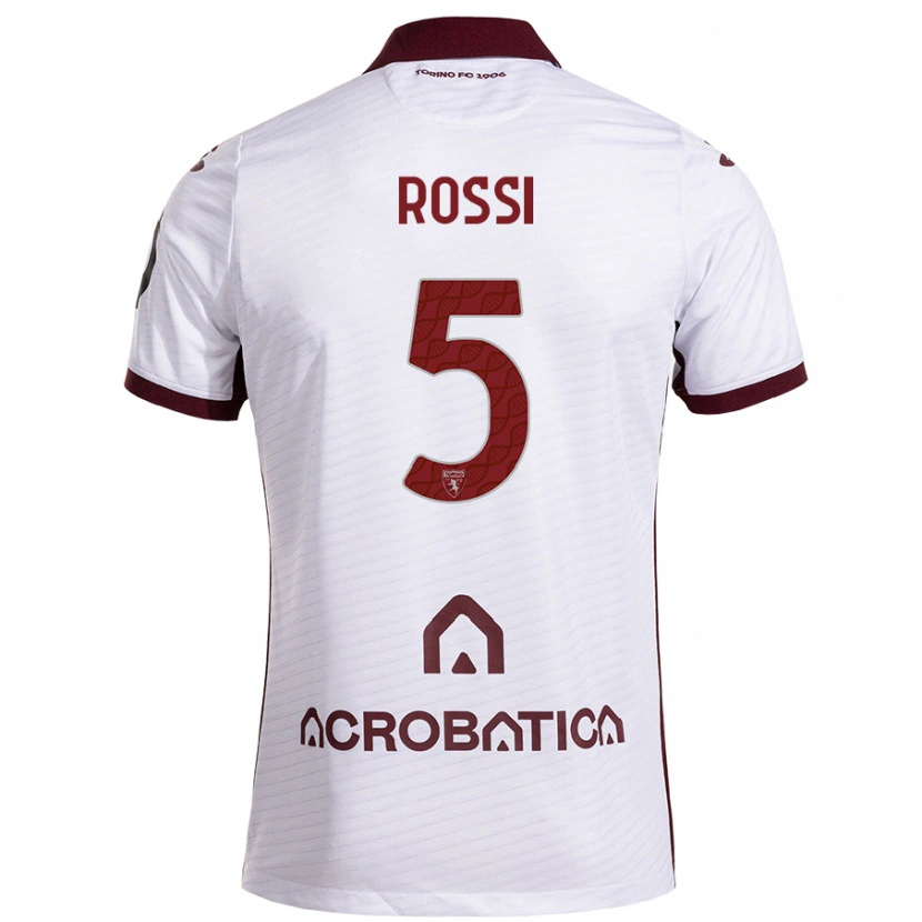 Danxen Mujer Camiseta Simone Rossi #5 Blanco Granate 2ª Equipación 2024/25 La Camisa México