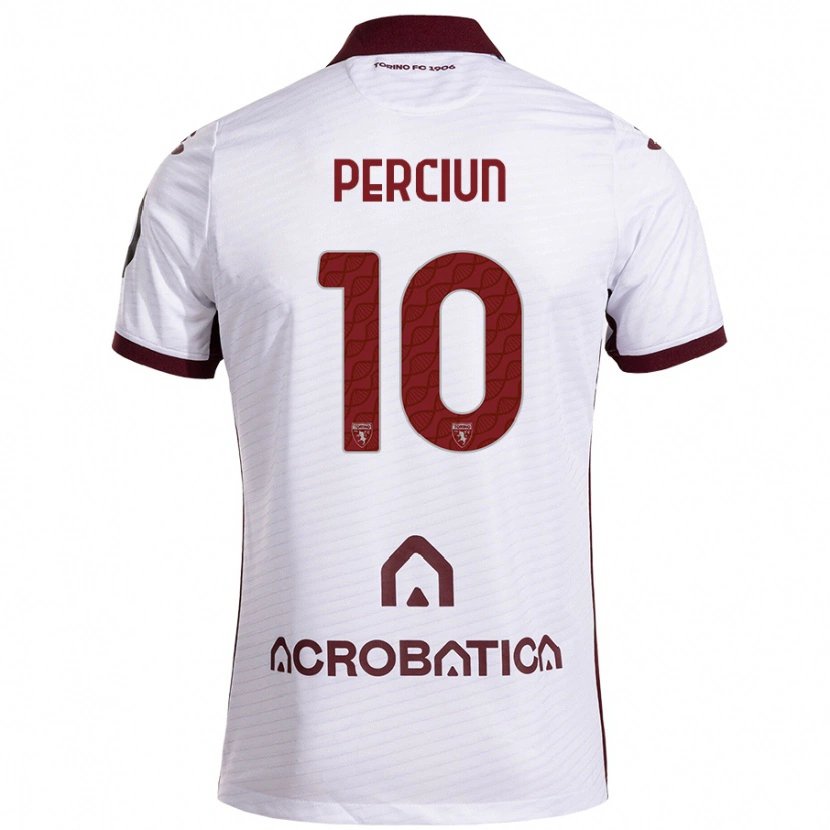 Danxen Mujer Camiseta Sergiu Perciun #10 Blanco Granate 2ª Equipación 2024/25 La Camisa México