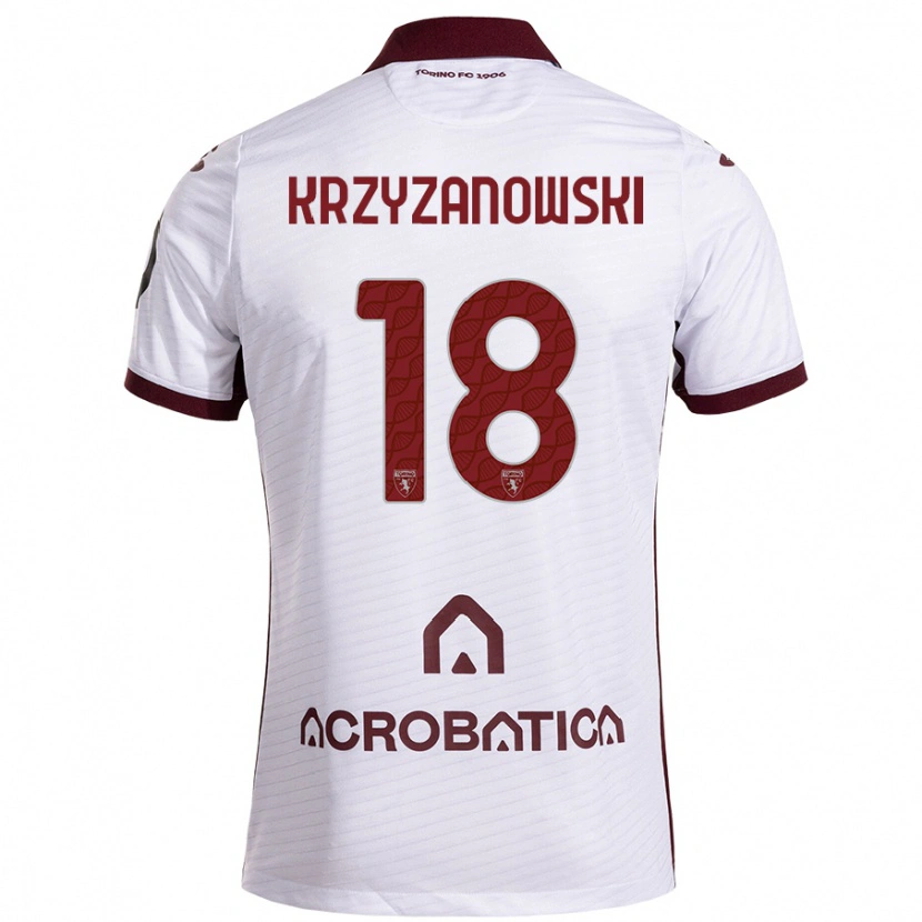 Danxen Mujer Camiseta Jakub Krzyzanowski #18 Blanco Granate 2ª Equipación 2024/25 La Camisa México