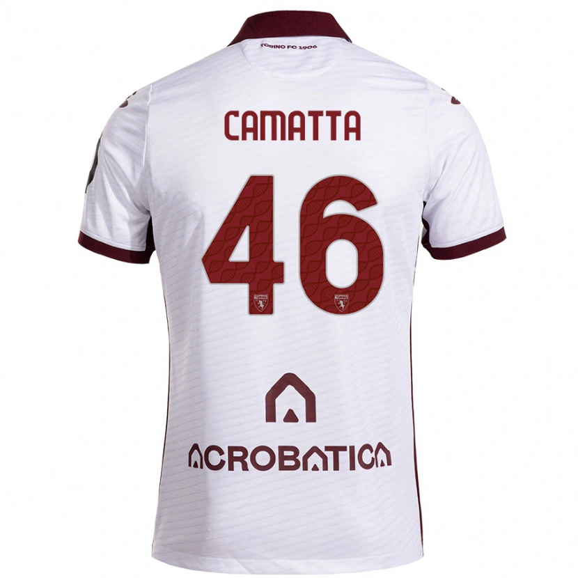 Danxen Mujer Camiseta Alessandro Camatta #46 Blanco Granate 2ª Equipación 2024/25 La Camisa México