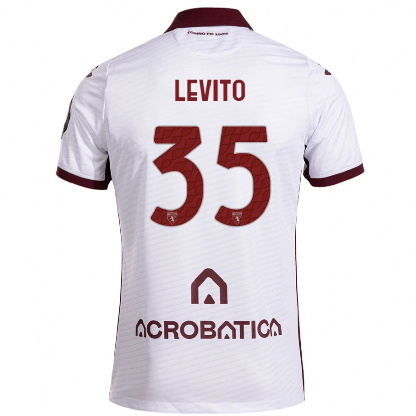 Danxen Mujer Camiseta Isabeau Levito #35 Blanco Granate 2ª Equipación 2024/25 La Camisa México