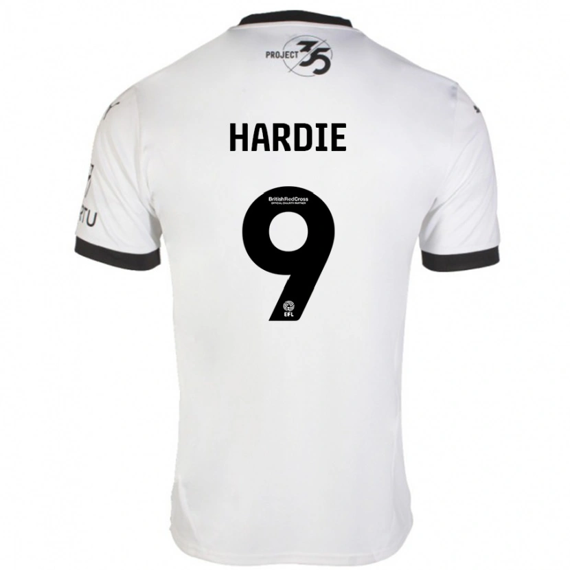 Danxen Mujer Camiseta Ryan Hardie #9 Blanco Negro 2ª Equipación 2024/25 La Camisa México