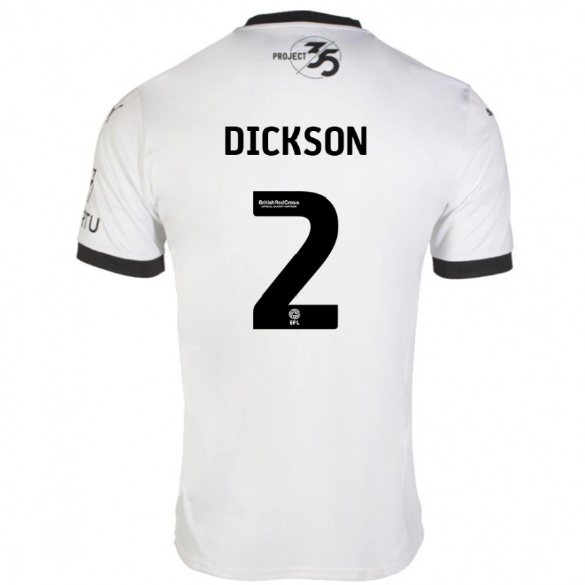 Danxen Mujer Camiseta Katie Dickson #2 Blanco Negro 2ª Equipación 2024/25 La Camisa México