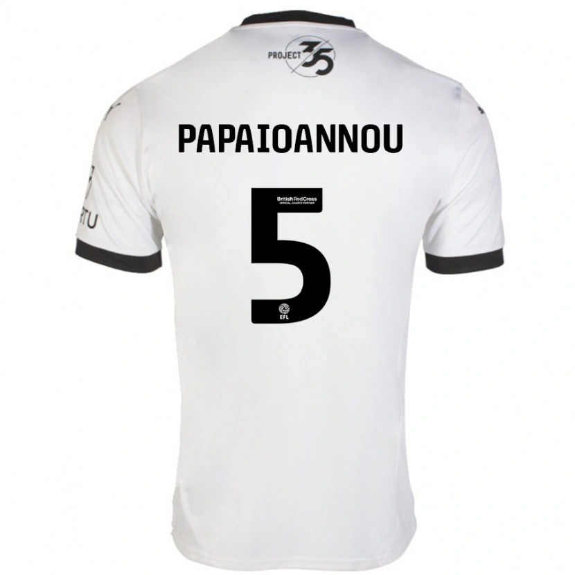 Danxen Mujer Camiseta Panagiota Papaioannou #5 Blanco Negro 2ª Equipación 2024/25 La Camisa México