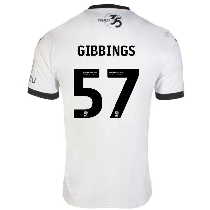 Danxen Mujer Camiseta Cole Gibbings #57 Blanco Negro 2ª Equipación 2024/25 La Camisa México