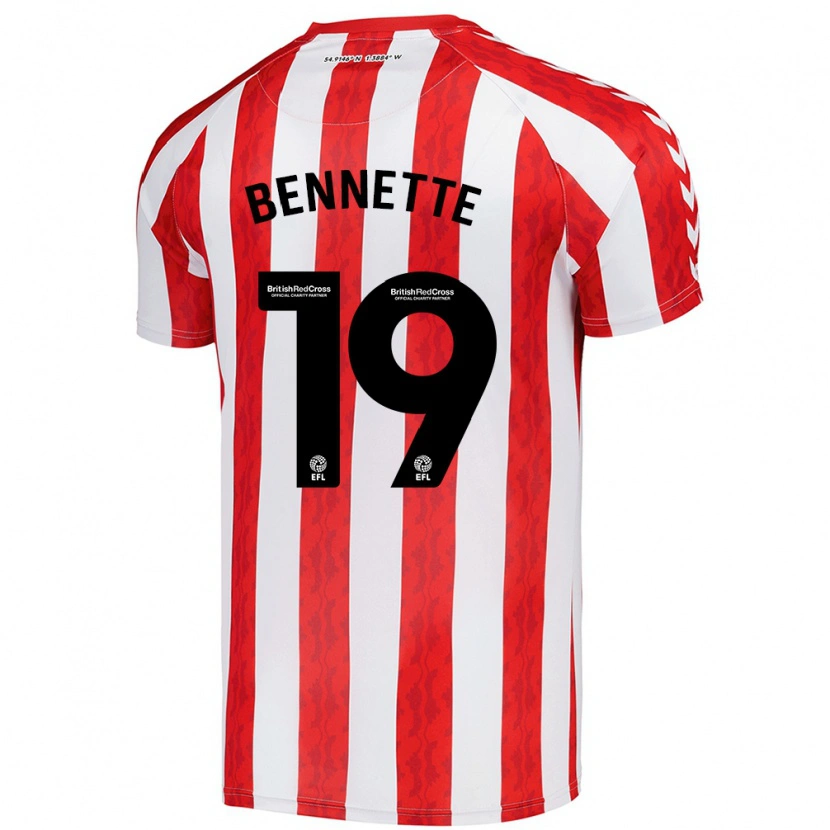 Danxen Niño Camiseta Jewison Bennette #19 Rojo Blanco 1ª Equipación 2024/25 La Camisa México