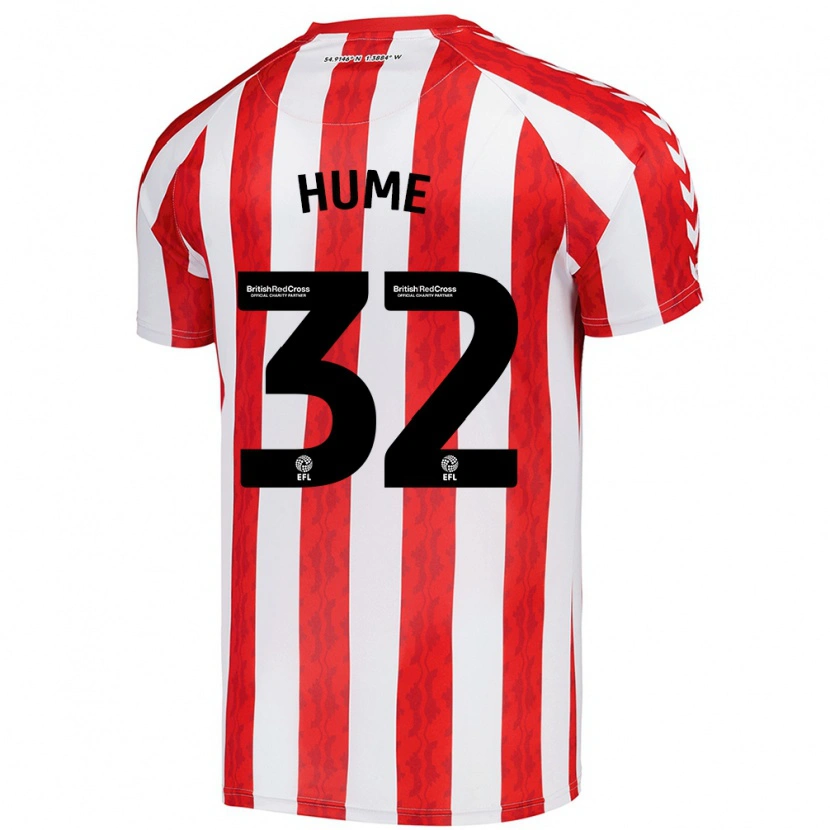 Danxen Niño Camiseta Trai Hume #32 Rojo Blanco 1ª Equipación 2024/25 La Camisa México