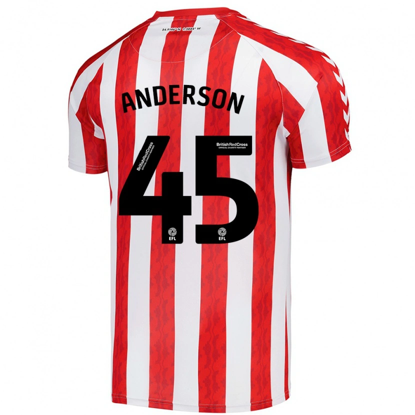 Danxen Niño Camiseta Joe Anderson #45 Rojo Blanco 1ª Equipación 2024/25 La Camisa México