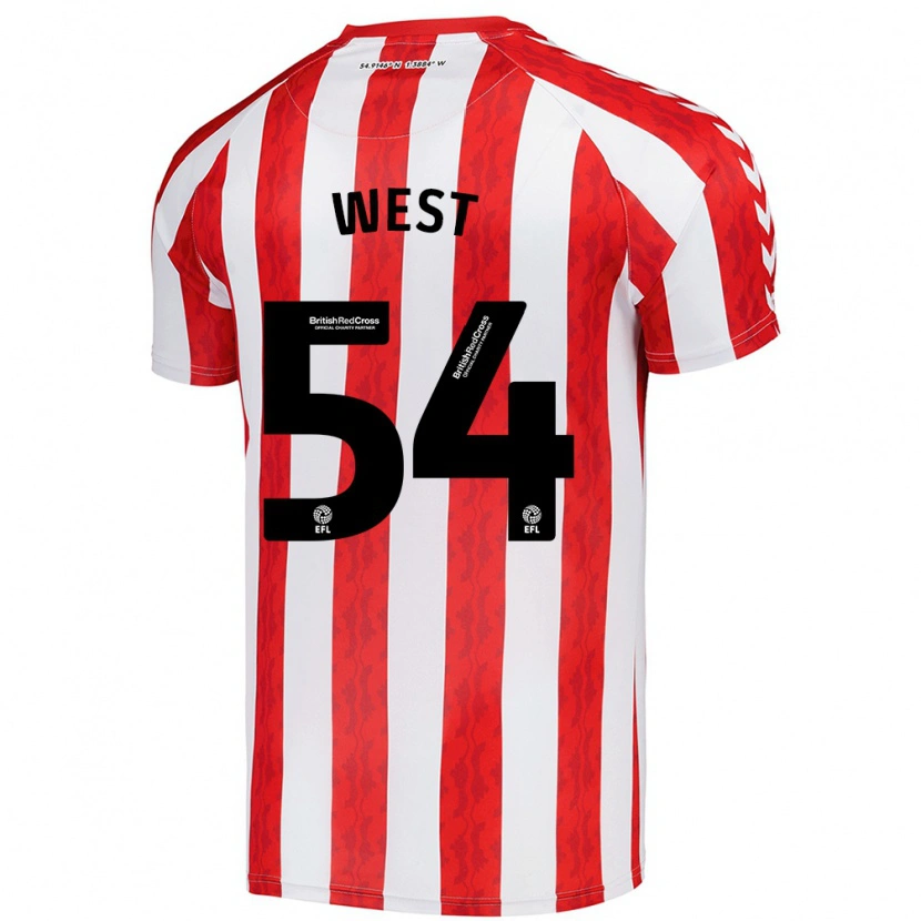 Danxen Niño Camiseta Ella West #54 Rojo Blanco 1ª Equipación 2024/25 La Camisa México