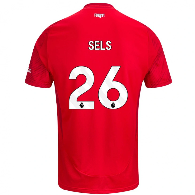 Danxen Niño Camiseta Matz Sels #26 Rojo Blanco 1ª Equipación 2024/25 La Camisa México