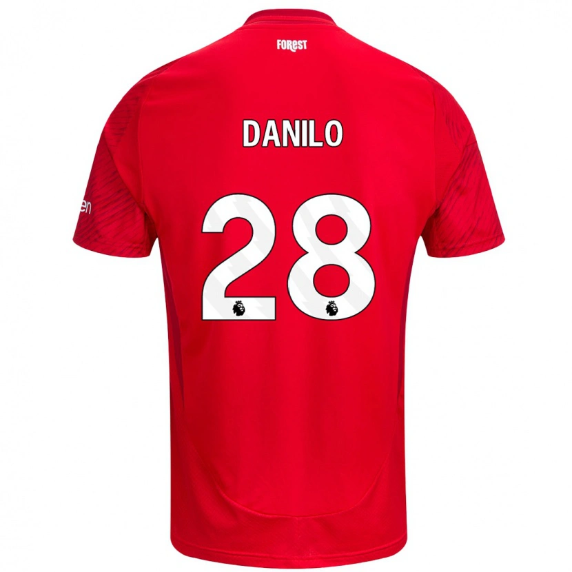 Danxen Niño Camiseta Danilo #28 Rojo Blanco 1ª Equipación 2024/25 La Camisa México