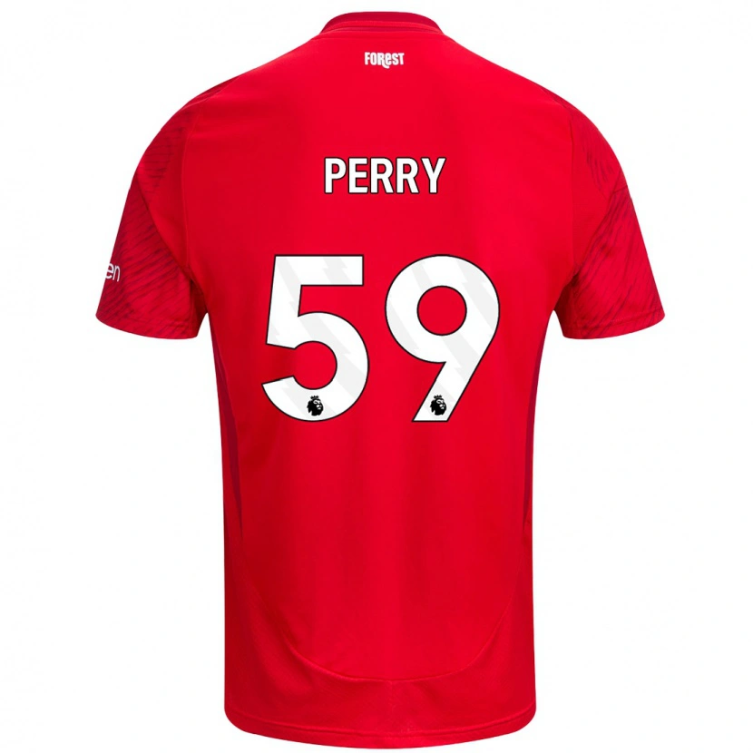 Danxen Niño Camiseta Ben Perry #59 Rojo Blanco 1ª Equipación 2024/25 La Camisa México