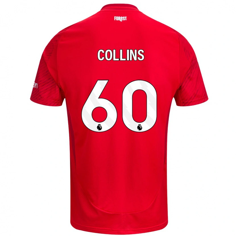 Danxen Niño Camiseta Sam Collins #60 Rojo Blanco 1ª Equipación 2024/25 La Camisa México