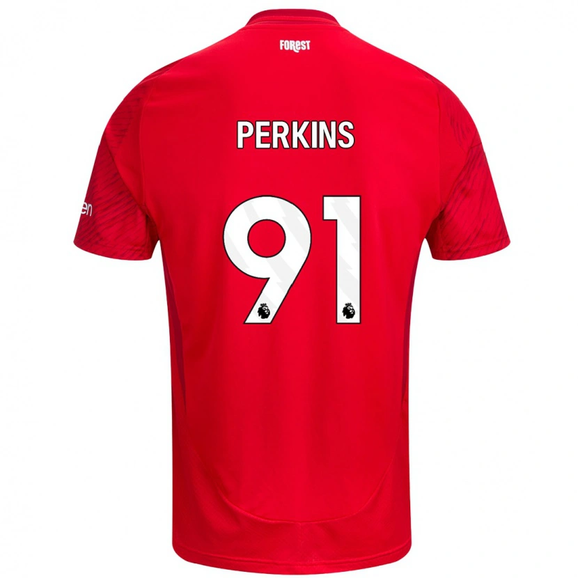 Danxen Niño Camiseta Jack Perkins #91 Rojo Blanco 1ª Equipación 2024/25 La Camisa México