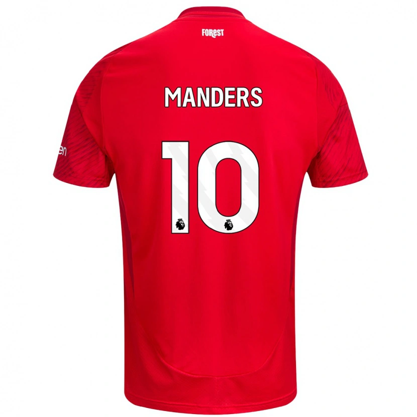 Danxen Niño Camiseta Holly Manders #10 Rojo Blanco 1ª Equipación 2024/25 La Camisa México