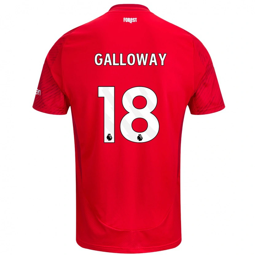 Danxen Niño Camiseta Bridget Galloway #18 Rojo Blanco 1ª Equipación 2024/25 La Camisa México