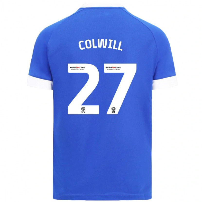 Danxen Niño Camiseta Rubin Colwill #27 Azul Cielo 1ª Equipación 2024/25 La Camisa México