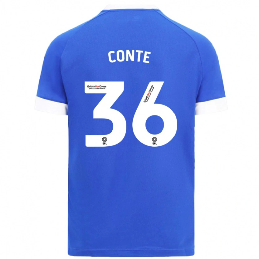 Danxen Niño Camiseta Raheem Conte #36 Azul Cielo 1ª Equipación 2024/25 La Camisa México