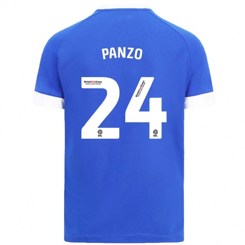 Danxen Niño Camiseta Jonathan Panzo #24 Azul Cielo 1ª Equipación 2024/25 La Camisa México