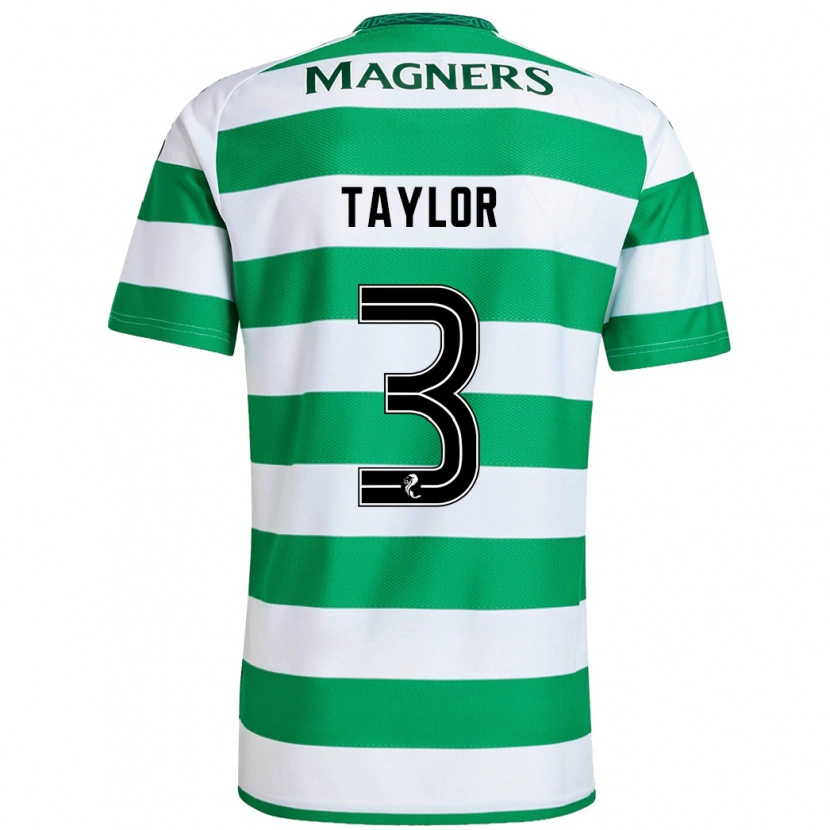 Danxen Niño Camiseta Greg Taylor #3 Verde Blanco 1ª Equipación 2024/25 La Camisa México