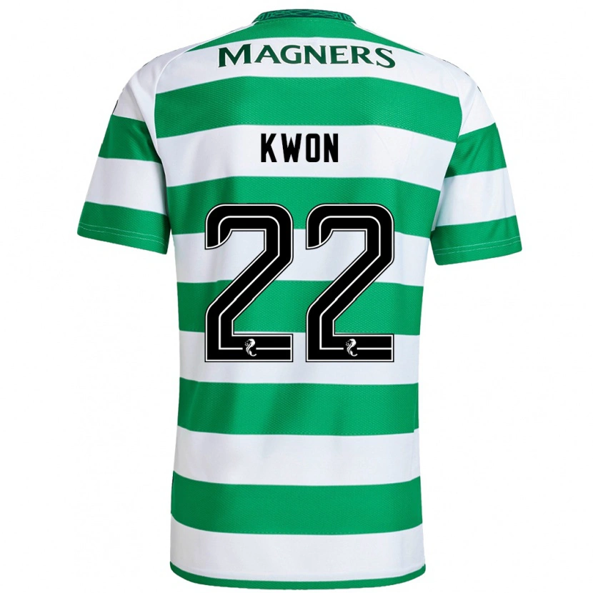 Danxen Niño Camiseta Hyeok-Kyu Kwon #22 Verde Blanco 1ª Equipación 2024/25 La Camisa México