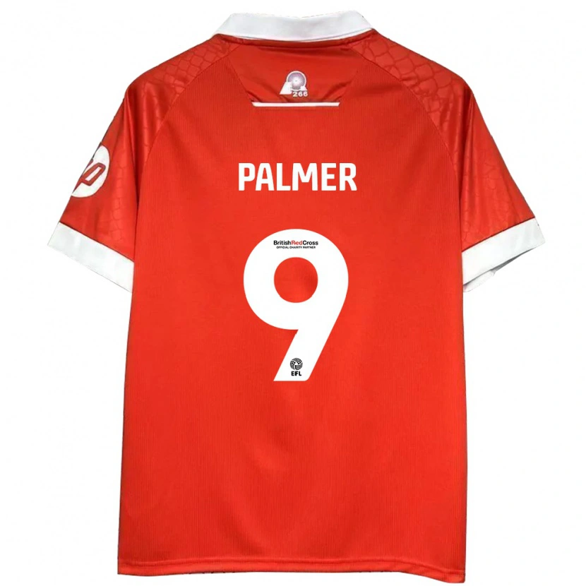 Danxen Niño Camiseta Ollie Palmer #9 Rojo Blanco 1ª Equipación 2024/25 La Camisa México