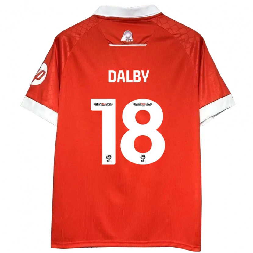 Danxen Niño Camiseta Sam Dalby #18 Rojo Blanco 1ª Equipación 2024/25 La Camisa México