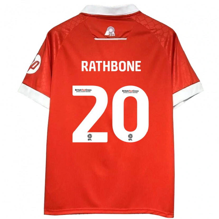Danxen Niño Camiseta Ollie Rathbone #20 Rojo Blanco 1ª Equipación 2024/25 La Camisa México