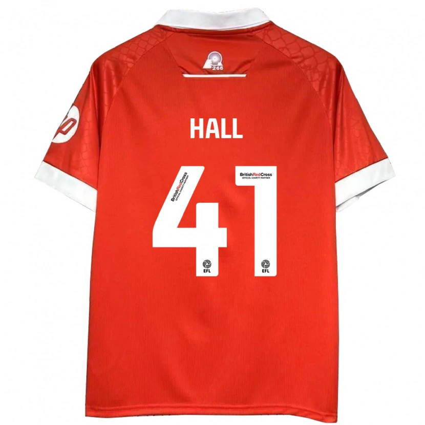 Danxen Niño Camiseta Liam Hall #41 Rojo Blanco 1ª Equipación 2024/25 La Camisa México