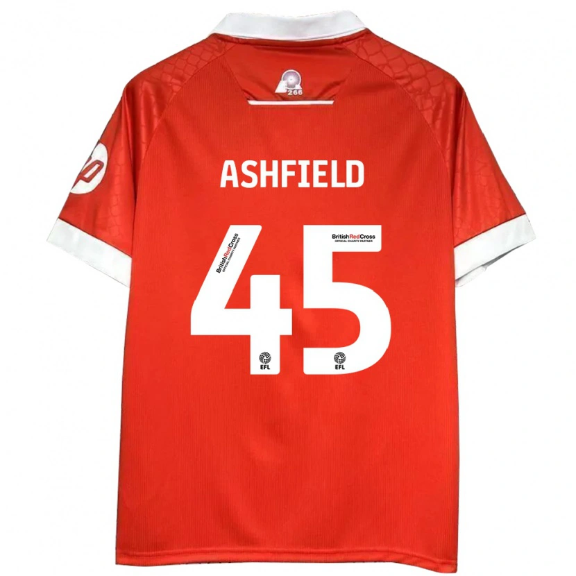 Danxen Niño Camiseta Harry Ashfield #45 Rojo Blanco 1ª Equipación 2024/25 La Camisa México