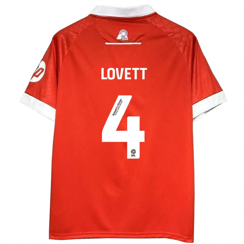 Danxen Niño Camiseta Erin Lovett #4 Rojo Blanco 1ª Equipación 2024/25 La Camisa México