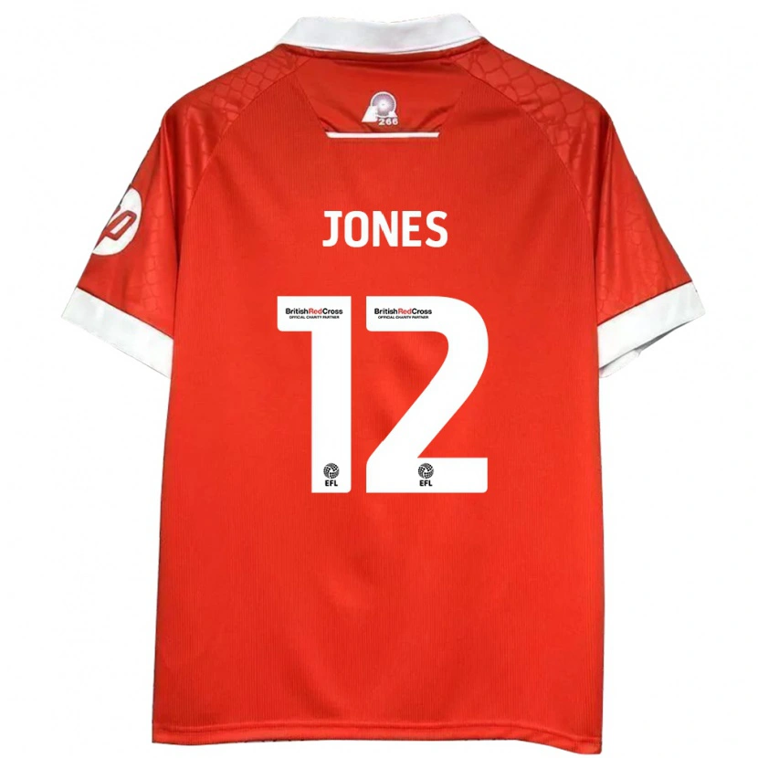 Danxen Niño Camiseta Carra Jones #12 Rojo Blanco 1ª Equipación 2024/25 La Camisa México