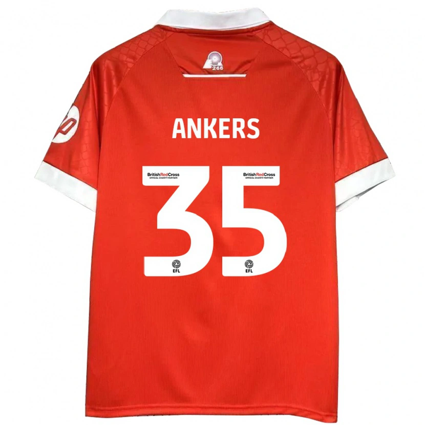 Danxen Niño Camiseta Chloe Ankers #35 Rojo Blanco 1ª Equipación 2024/25 La Camisa México