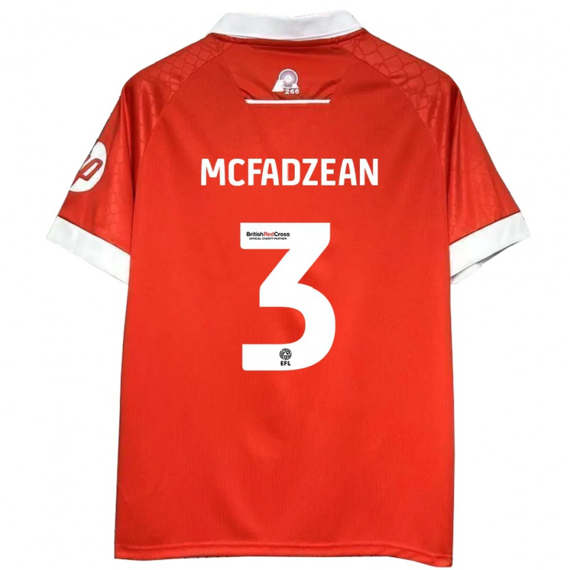 Danxen Niño Camiseta Callum Mcfadzean #3 Rojo Blanco 1ª Equipación 2024/25 La Camisa México