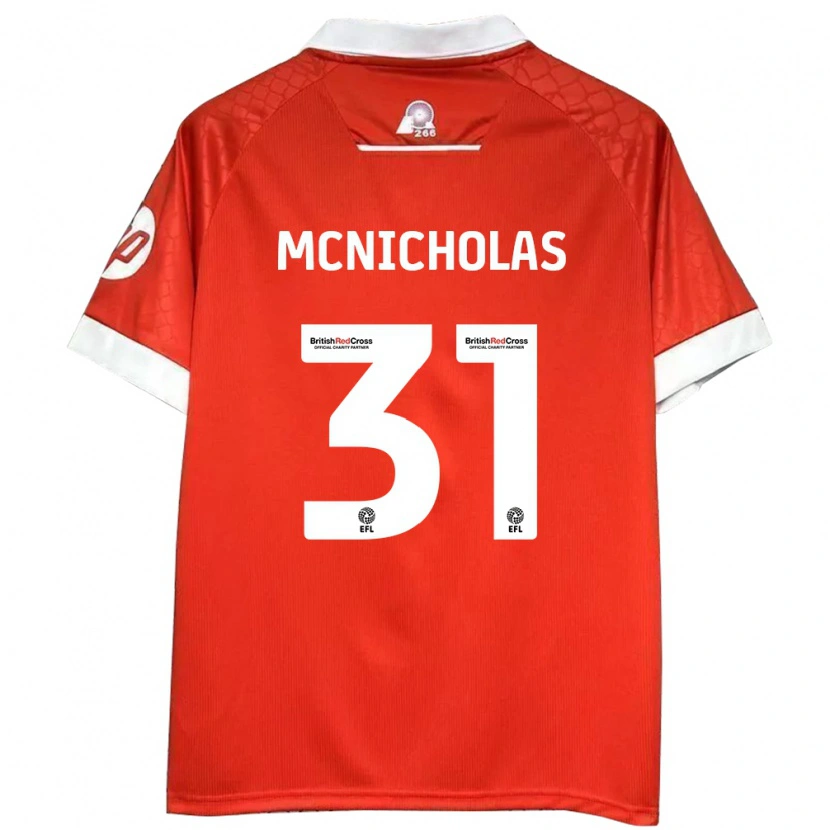 Danxen Niño Camiseta Luke Mcnicholas #31 Rojo Blanco 1ª Equipación 2024/25 La Camisa México
