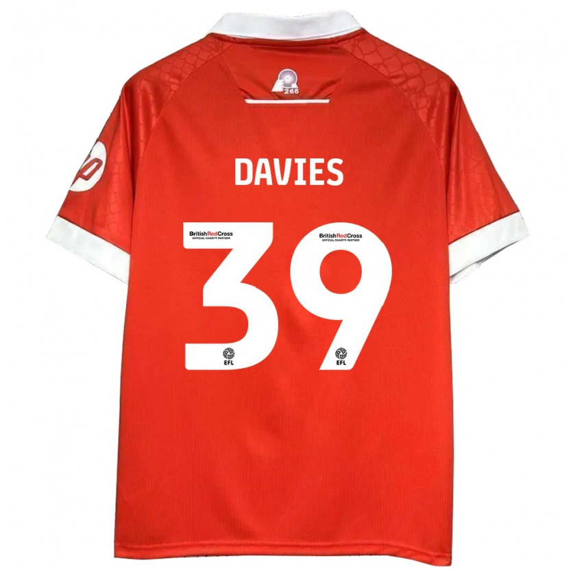 Danxen Niño Camiseta Daniel Davies #39 Rojo Blanco 1ª Equipación 2024/25 La Camisa México