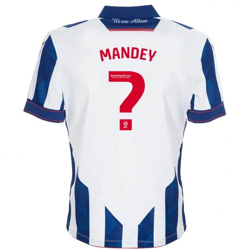 Danxen Niño Camiseta Souleyman Mandey #0 Blanco Azul Oscuro 1ª Equipación 2024/25 La Camisa México