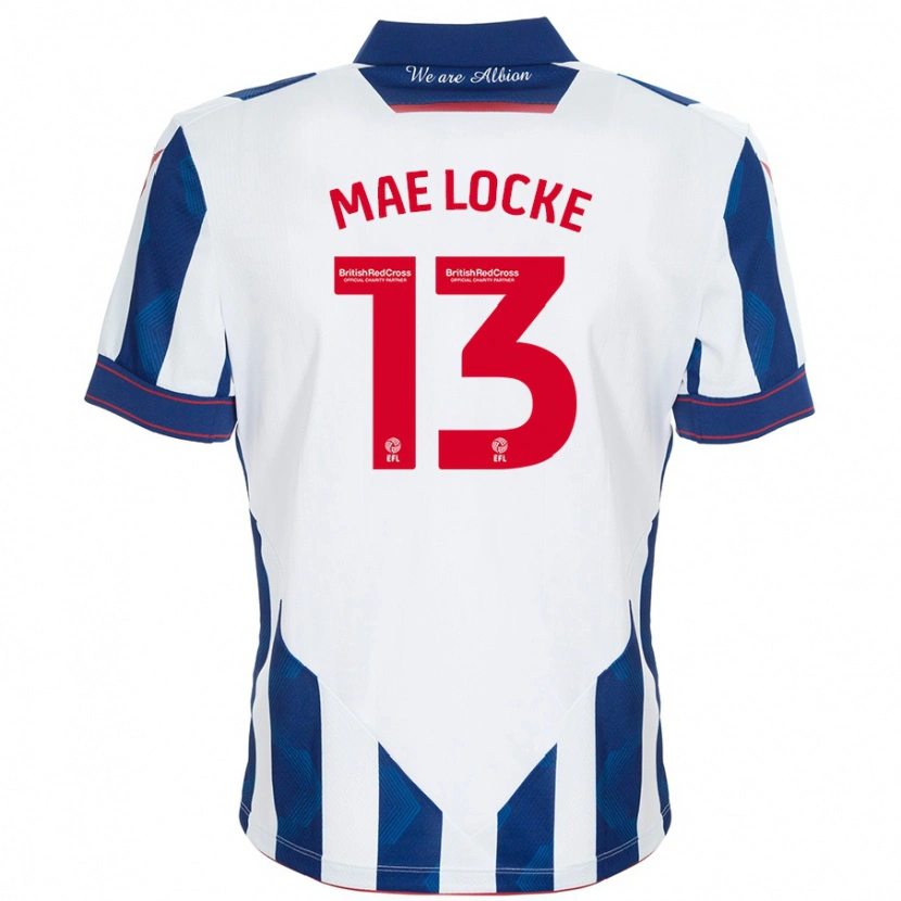 Danxen Niño Camiseta Ellie Mae Locke #13 Blanco Azul Oscuro 1ª Equipación 2024/25 La Camisa México
