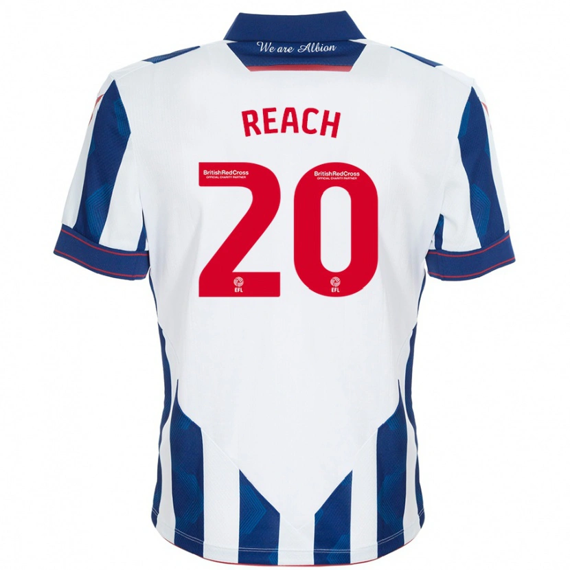Danxen Niño Camiseta Adam Reach #20 Blanco Azul Oscuro 1ª Equipación 2024/25 La Camisa México