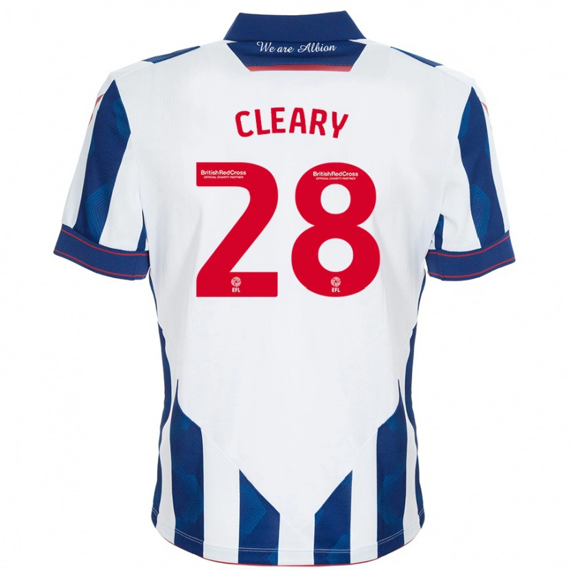Danxen Niño Camiseta Reyes Cleary #28 Blanco Azul Oscuro 1ª Equipación 2024/25 La Camisa México