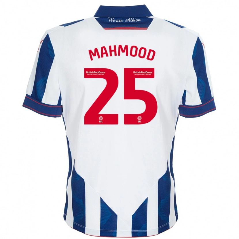 Danxen Niño Camiseta Mahmood #25 Blanco Azul Oscuro 1ª Equipación 2024/25 La Camisa México