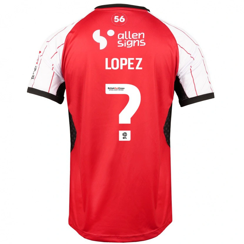 Danxen Niño Camiseta Jersey Lopez #0 Blanco 1ª Equipación 2024/25 La Camisa México