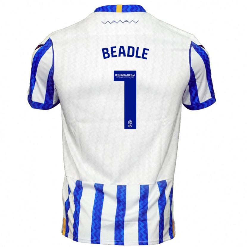 Danxen Niño Camiseta James Beadle #1 Azul Blanco 1ª Equipación 2024/25 La Camisa México