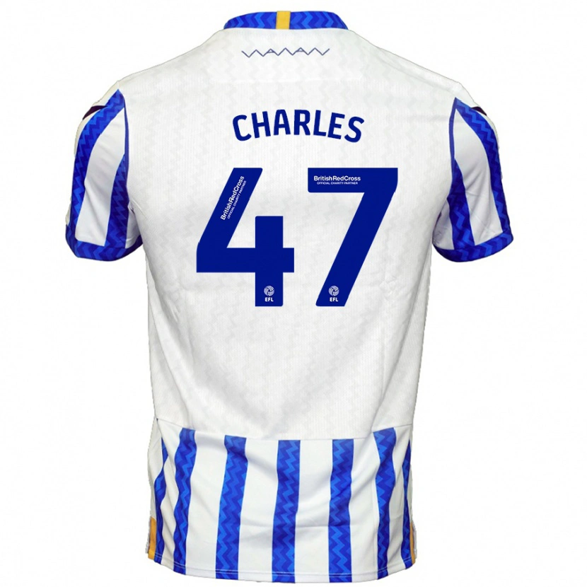 Danxen Niño Camiseta Pierce Charles #47 Azul Blanco 1ª Equipación 2024/25 La Camisa México