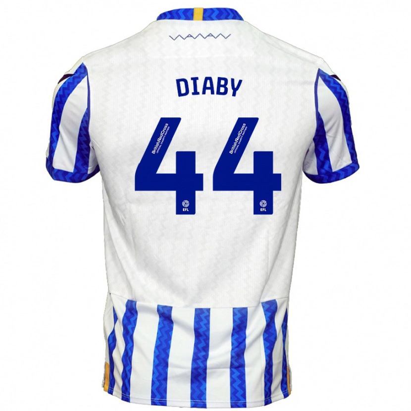 Danxen Niño Camiseta Momo Diaby #44 Azul Blanco 1ª Equipación 2024/25 La Camisa México