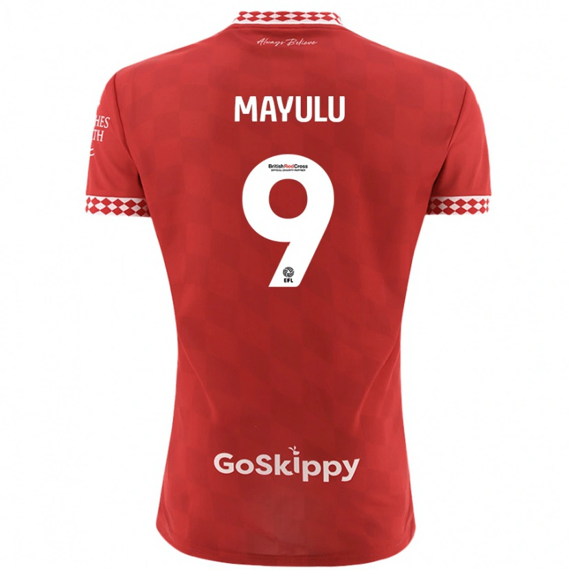Danxen Niño Camiseta Fally Mayulu #9 Rojo 1ª Equipación 2024/25 La Camisa México