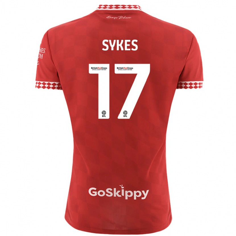 Danxen Niño Camiseta Mark Sykes #17 Rojo 1ª Equipación 2024/25 La Camisa México