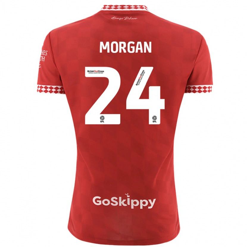 Danxen Niño Camiseta Ffion Morgan #24 Rojo 1ª Equipación 2024/25 La Camisa México